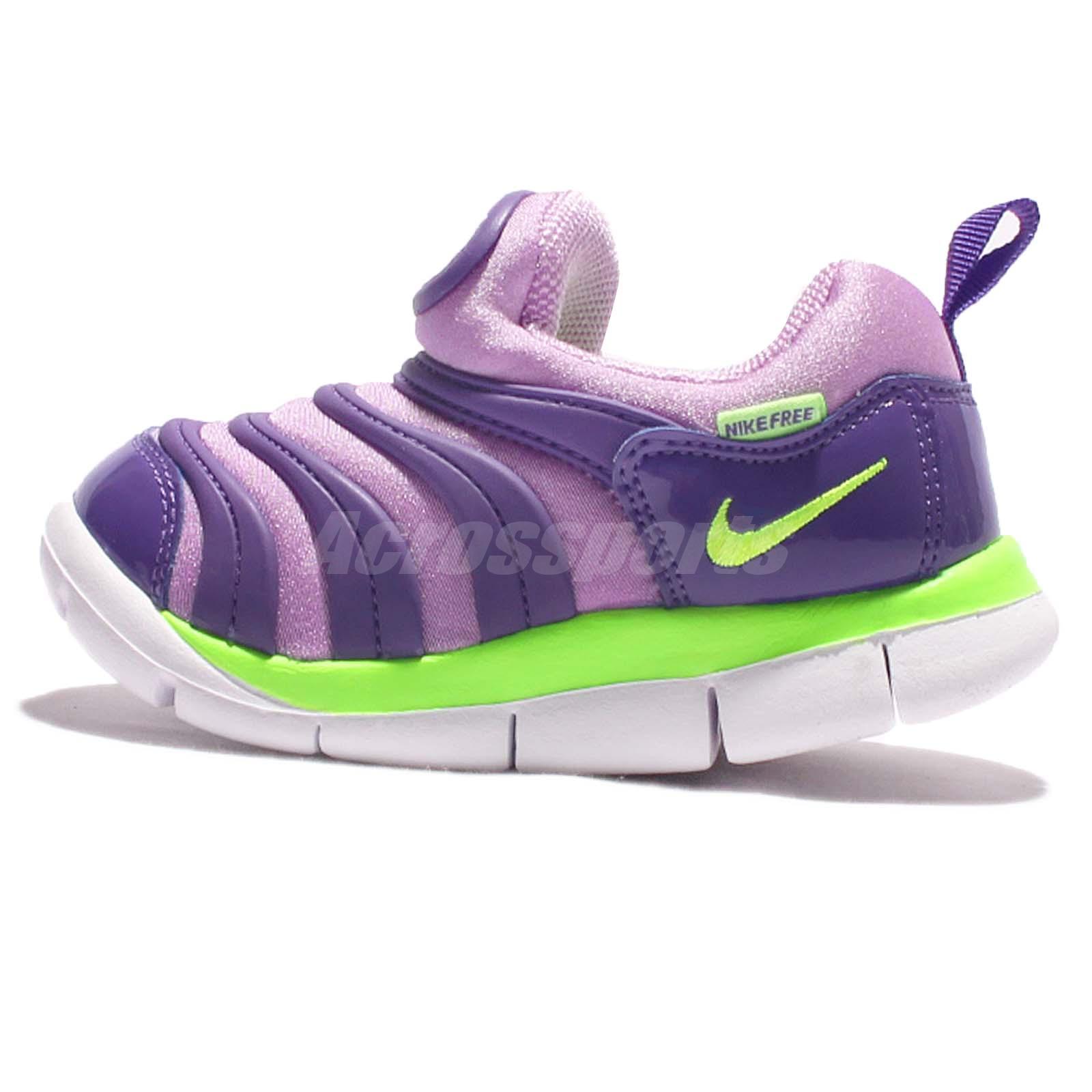 nike dynamo free hk, Nike Dynamo Free TD Purple Green Toddler Infant Baby Running Shoes 343938-505